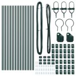 vidaXL Stĺp na plot. 13 pcs Zelená Oceľ – Obrázok 4