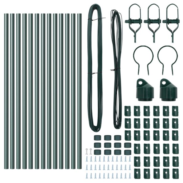 vidaXL Stĺp na plot. 13 pcs Zelená Oceľ – Obrázok 4