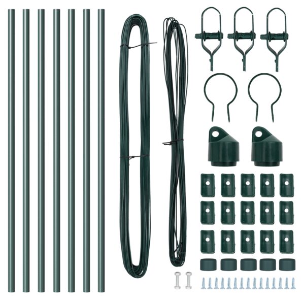 42004190_4.jpg vidaXL Plotové stĺpy 7 ks Zelené Ø32 mm 120 cm Pozinkovaná oceľ – Obrázok 4