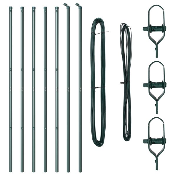 42004192_2.jpg vidaXL Plotové stĺpy 7 ks Zelená Ø32 mm 150 cm Pozinkovaná oceľ – Obrázok 2