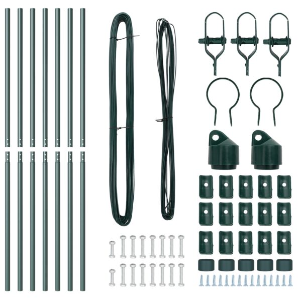 vidaXL Plotové stlpy 7 ks Zelená Ø32 mm 190 cm Pozinkovaná oceľ – Obrázok 4