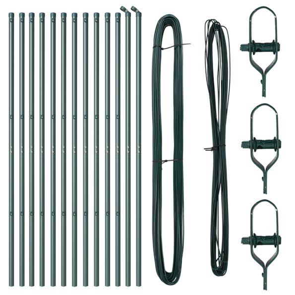 42004201_3.jpg vidaXL Plotové stĺpy 13 ks Zelené Ø32 mm 210 cm Pozinkovaná oceľ – Obrázok 3