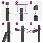 vidaXL Plotové stĺpy 13 ks Šedé Ø32 mm 80 cm Pozinkovaná oceľ – Obrázok 6