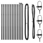 vidaXL Stĺp na plot. 13 pcs Sivá Oceľ – Obrázok 2