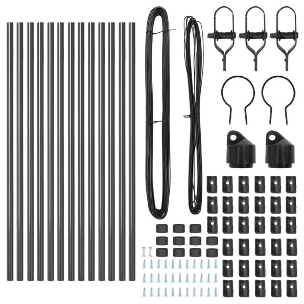 vidaXL Stĺp na plot. 13 pcs Sivá Oceľ – Obrázok 3