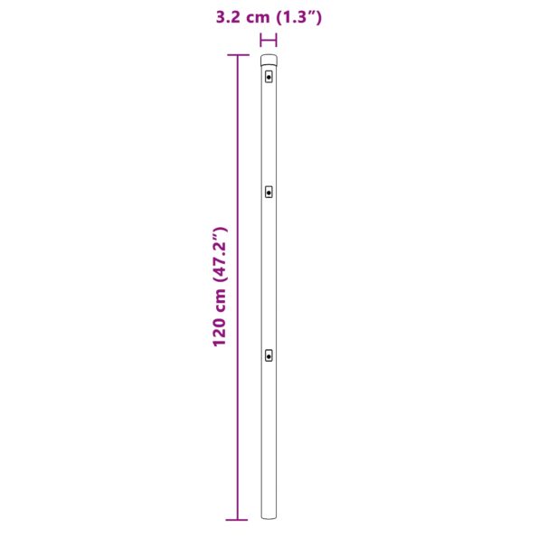 vidaXL Stĺp na plot. 13 pcs Sivá Oceľ – Obrázok 7