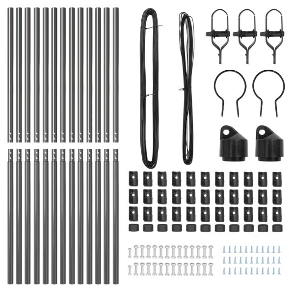 vidaXL Stĺp na plot. 13 pcs Sivá Oceľ – Obrázok 3