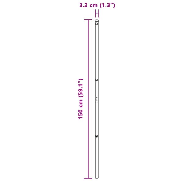 vidaXL Stĺp na plot. 13 pcs Sivá Oceľ – Obrázok 8