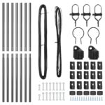 vidaXL Plotové stĺpy 7 ks Šedé Ø32 mm 190 cm Pozinkovaná oceľ – Obrázok 4