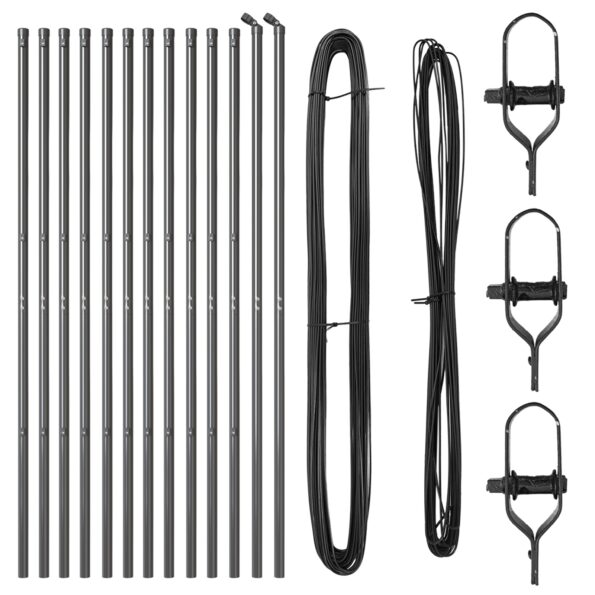 vidaXL Plotové stĺpiky 13 ks Šedé Ø32 mm 210 cm Pozinkovaná oceľ – Obrázok 3