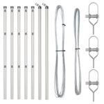 vidaXL Plotové stĺpy 7 ks Ø32 mm 80 cm Pozinkovaná oceľ – Obrázok 2