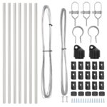 vidaXL Plotové stĺpy 7 ks Ø32 mm 80 cm Pozinkovaná oceľ – Obrázok 3