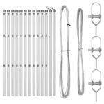 vidaXL Stĺpiky plotu 13 ks Ø32 mm 100 cm Pozinkovaná oceľ – Obrázok 3