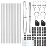 vidaXL Stĺpiky plotu 13 ks Ø32 mm 100 cm Pozinkovaná oceľ – Obrázok 4