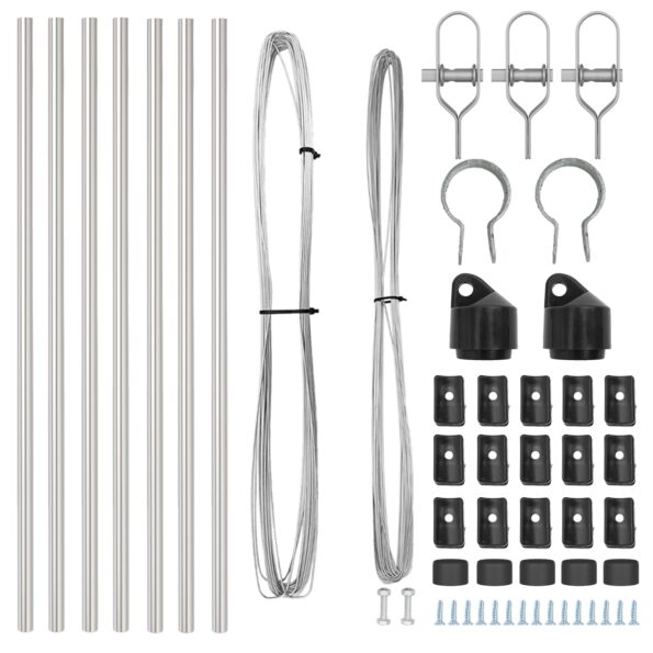 vidaXL Plotové stĺpy 7 ks Ø32 mm 120 cm Pozinkovaná oceľ – Obrázok 4