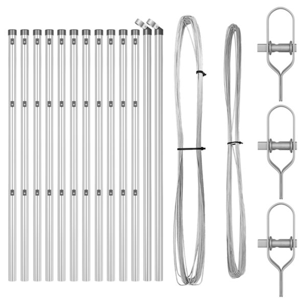 42004223_2.jpg vidaXL Stĺpiky plotu 13 ks Ø32 mm 120 cm Pozinkovaná oceľ – Obrázok 2