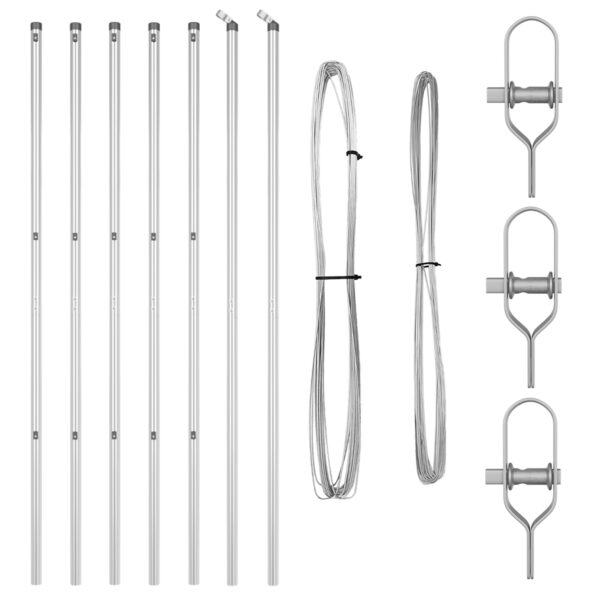 42004226_2.jpg vidaXL Plotové stĺpiky 7 ks Ø32 mm 170 cm Pozinkovaná oceľ – Obrázok 2