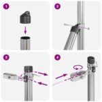 vidaXL Oplocovacie stĺpy 7 ks Ø32 mm 190 cm Pozinkovaná oceľ – Obrázok 7