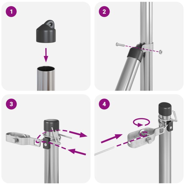 vidaXL Pôdorysy 7 ks Ø32 mm 210 cm Železo pozinkované – Obrázok 7