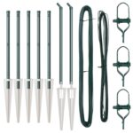 vidaXL Plotové stĺpy so špicom 7 ks Ø32 mm 80 cm Pozinkovaná oceľ – Obrázok 2