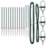 vidaXL Stĺpy plotu so špicom 13 ks Ø32 mm 100 cm Pozinkovaná oceľ – Obrázok 3