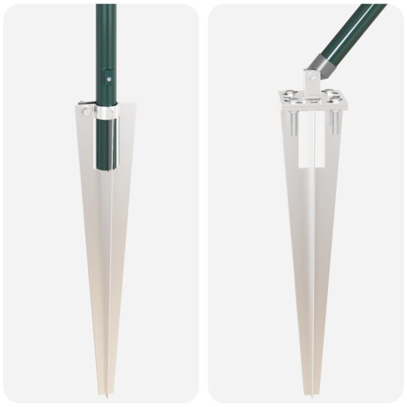 vidaXL Plotové stĺpiky so hrotom 13 ks Ø32 mm 140 cm Pozinkovaná oceľ – Obrázok 6