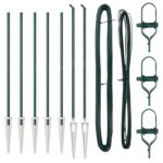 vidaXL Plotové stĺpy s kolíkom 7 ks Ø32 mm 170 cm pozinkovaná oceľ – Obrázok 2