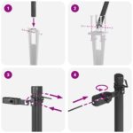 vidaXL Plotové stĺpiky so špičkou 13 ks Ø32 mm 80 cm Zinkovaná oceľ – Obrázok 8