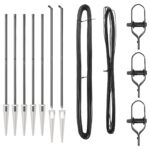 vidaXL Stĺpy s hrotom 7 ks Ø32 mm 160 cm Pozinkovaná oceľ – Obrázok 3