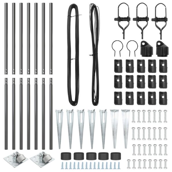 42004264_4.jpg vidaXL Stĺpy oplotenia so špicou 7 ks Ø32 mm 180 cm Pozinkovaná oceľ – Obrázok 4