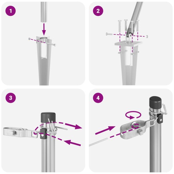vidaXL Stĺpy plotu so špicou 13 ks Ø32 mm 80 cm Pozinkovaná oceľ – Obrázok 9