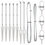 vidaXL Prvky plotu so špicami 7 ks Ø32 mm 120 cm Galvanizovaná oceľ – Obrázok 4