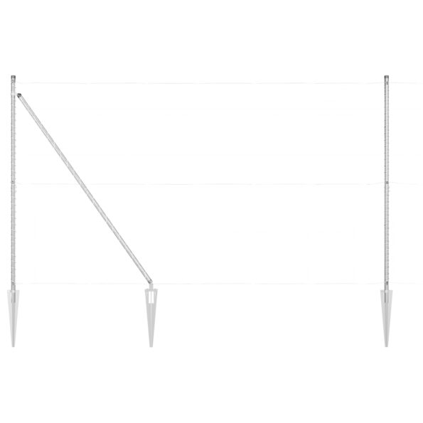 vidaXL Stĺpy plotu s hrotom 7 ks Ø32 mm 180 cm Pozinkovaná oceľ – Obrázok 2