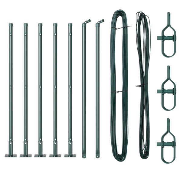 vidaXL Stĺp na plot. 7 pcs Zelená Oceľ – Obrázok 2