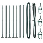 vidaXL Plotové stĺpy s podstavnými platňami 7 ks Ø32mm 90cm Galvanizovaná oceľ – Obrázok 2