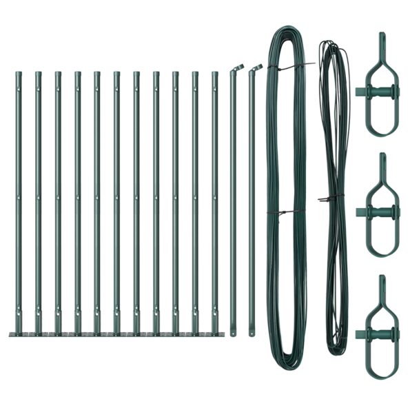 42004287_2.jpg vidaXL Stĺpy plotu s podložkami 13 ks Ø32mm 90cm Pozinkovaná oceľ – Obrázok 2