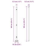 vidaXL Stĺpy plotu s podložkami 13 ks Ø32mm 90cm Pozinkovaná oceľ – Obrázok 9