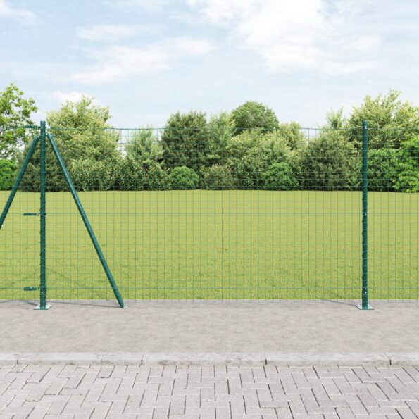 42004293_1.jpg vidaXL Stĺpy plotu s základnými doskami 13 ks Ø32mm 78,5cm z pozinkovanej ocele – Obrázok 1