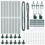 vidaXL Plotové stĺpiky s podložkami 13 ks Ø32mm 88,5cm Pozinkovaná oceľ – Obrázok 4