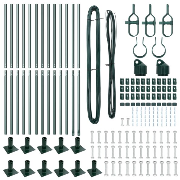 vidaXL Plotové stĺpiky s podložkami 13 ks Ø32mm 88,5cm Pozinkovaná oceľ – Obrázok 4