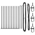 vidaXL Stĺpy oplotenia s podstavcami 13 ks Ø32mm 70cm Pozinkovaný oceľ – Obrázok 3