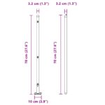 vidaXL Stĺpy oplotenia s podstavcami 13 ks Ø32mm 70cm Pozinkovaný oceľ – Obrázok 9