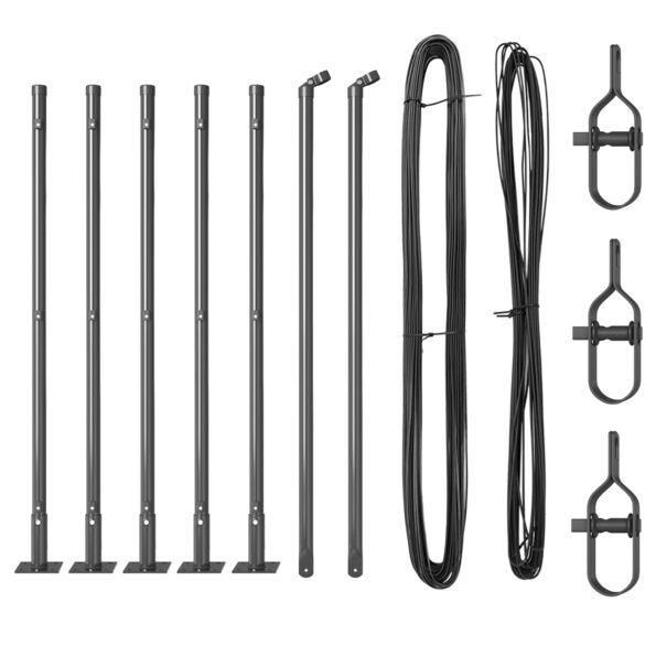 42004302_3.jpg vidaXL Stĺpy plotu s podložkami 7 ks Ø32mm 90cm Pozinkovaná oceľ – Obrázok 3