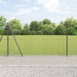 vidaXL Stĺpy plotu s podložkami 7 ks Ø32mm 68,5cm Galvanizovaná oceľ