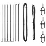 vidaXL Stĺpy plotu s podložkami 7 ks Ø32mm 68,5cm Galvanizovaná oceľ – Obrázok 3