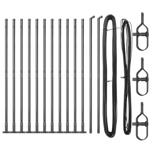 42004309_2.jpg vidaXL Plotové stĺpiky s základňou 13 ks Ø32mm 78,5cm Pozinkovaná oceľ – Obrázok 2