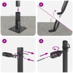 vidaXL Stĺpy plotu s podložkami 7 ks Ø32mm 88,5cm Pozinkovaná oceľ – Obrázok 8