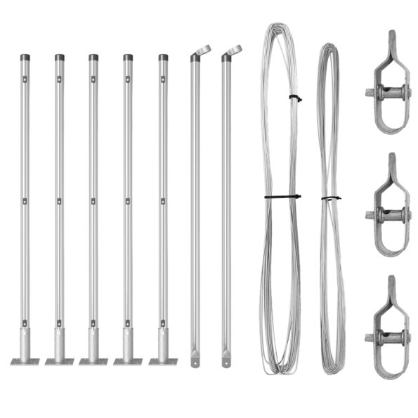 vidaXL Stĺp na plot. 7 pcs Strieborná Oceľ – Obrázok 3