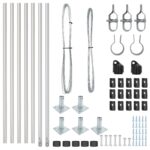vidaXL Stĺp na plot. 7 pcs Strieborná Oceľ – Obrázok 4