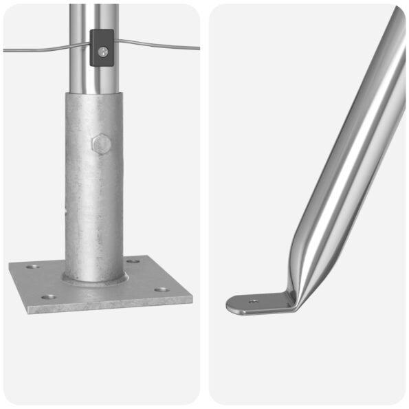 vidaXL Stĺp na plot. 7 pcs Strieborná Oceľ – Obrázok 6